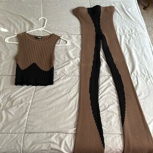 Black and tan Two piece set